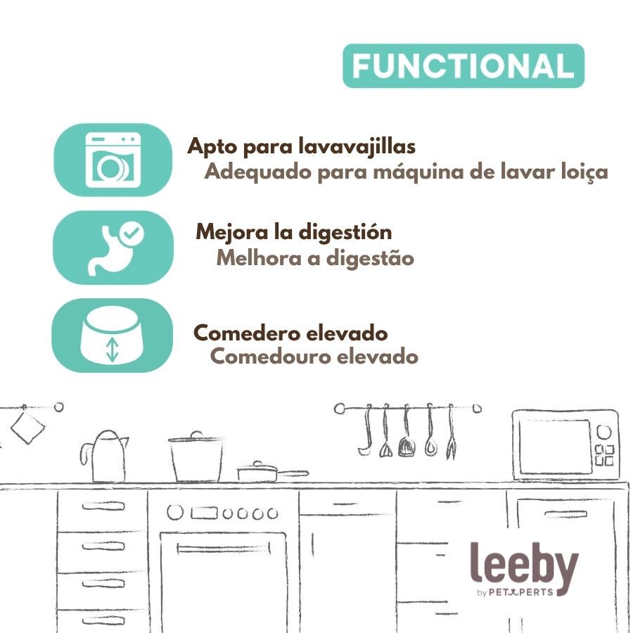 Leeby Comedouro Elevado de Cer&acirc;mica Branco para Gatos, , large Imagem n&uacute;mero 5