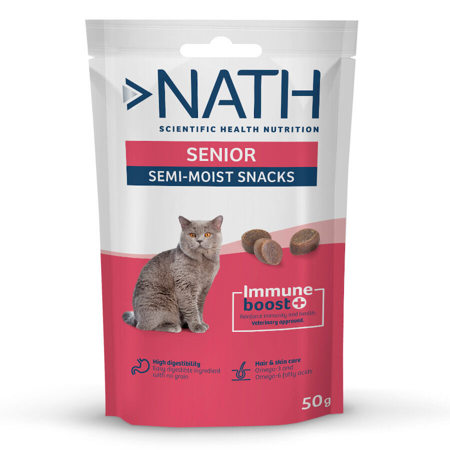 50 g Nath Snacks Senior Semi-h&uacute;midos para gatos, , large Imagem n&uacute;mero 1
