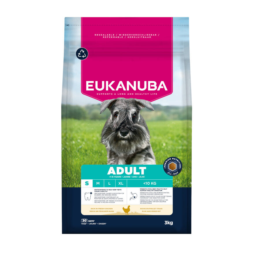 3 kg Eukanuba Adult Ra&ccedil;&atilde;o de frango para c&atilde;es de ra&ccedil;a pequena, , large Imagem n&uacute;mero 1