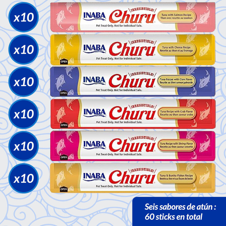 60 saquetas x 14 g Churu Variedades de Atum Snack L&iacute;quido para gatos, , large Imagem n&uacute;mero 7