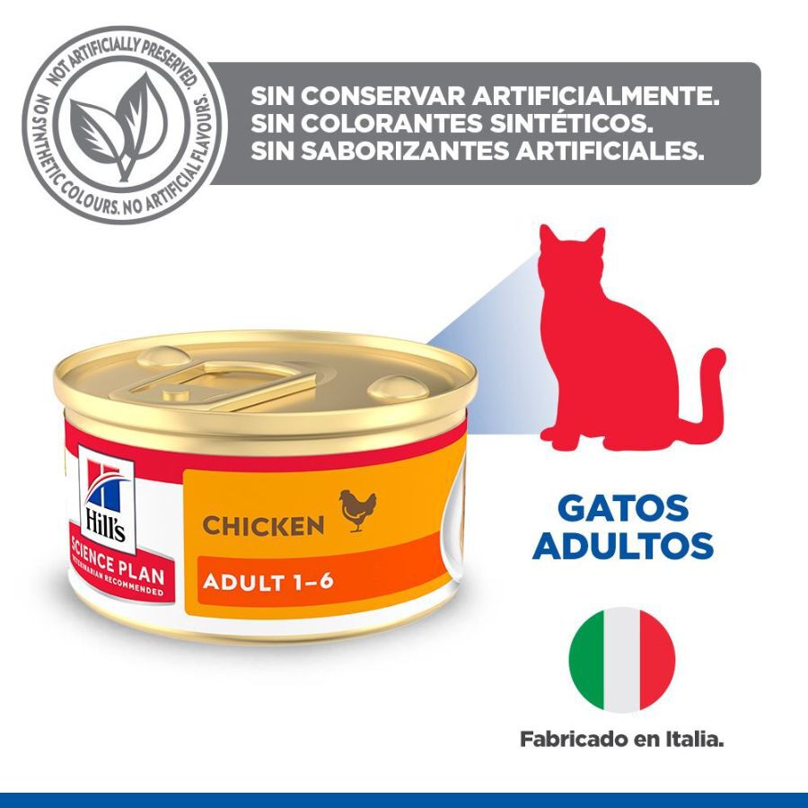 85 g Hill's Science Plan Adult Comida h&uacute;mida Mousse de Frango em lata para gatos, , large Imagem n&uacute;mero 3