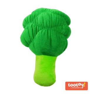 Tootoy! Comfort Healthy Broccoli Cuddler peluche com som para cães