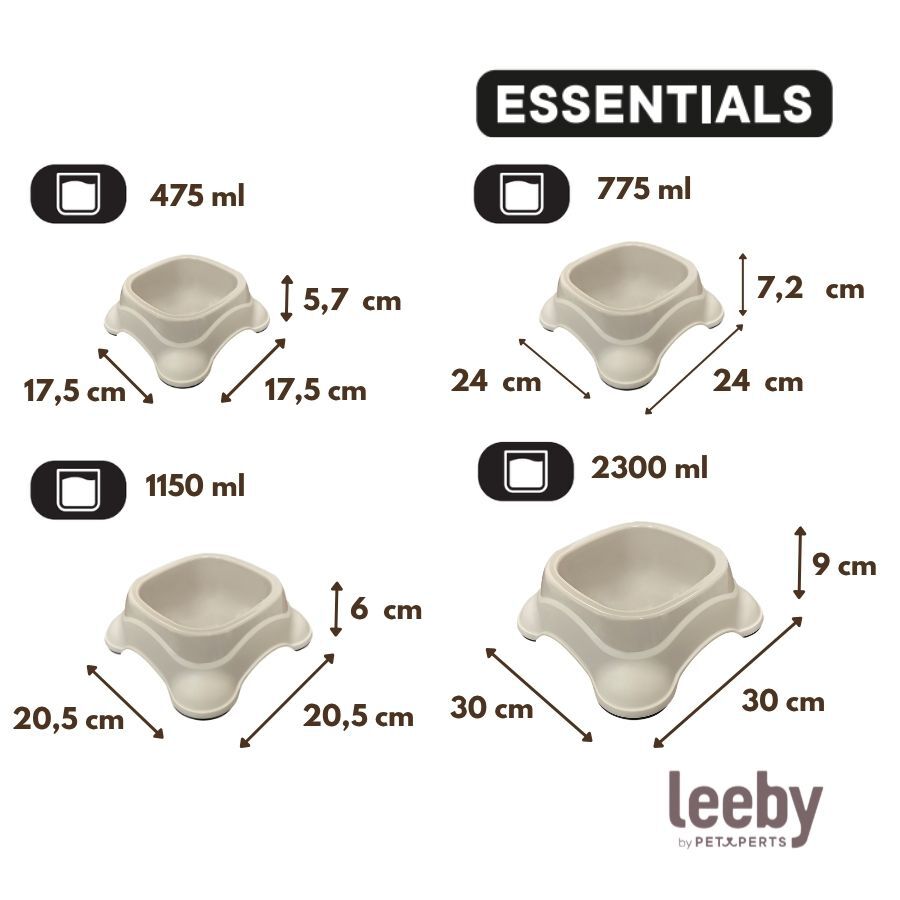 Leeby Comedouro de Pl&aacute;stico Taupe para c&atilde;es, , large Imagem n&uacute;mero 4