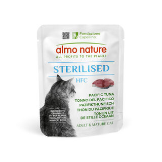Sachê de atum do Pacífico esterilizado com HFC da Almo Nature para gatos