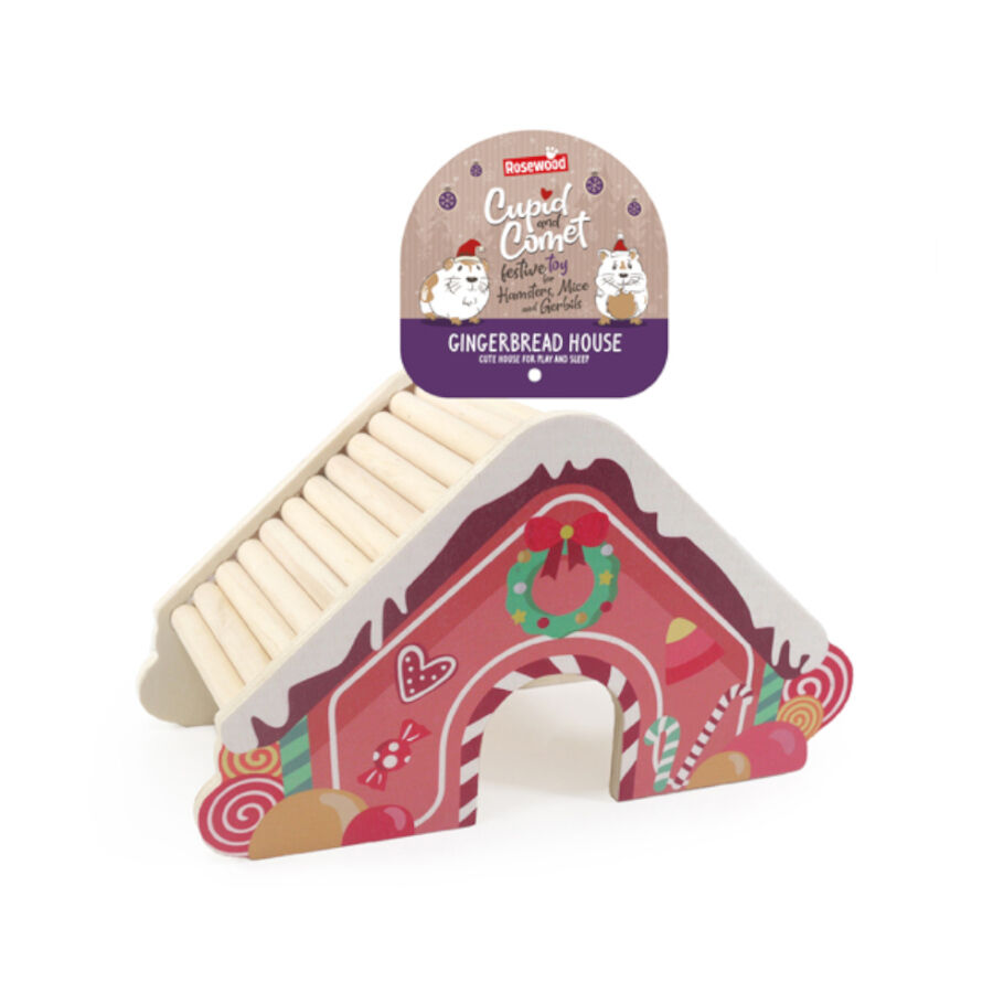 Rosewood Wooden Christmas Gingerbread House Casinha de Madeira para Roedores, , large Imagem n&uacute;mero 2