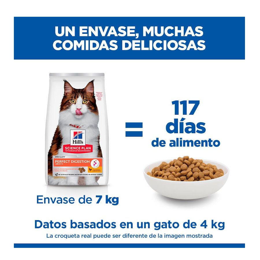 7 kg Hill's Adult Science Plan Perfect Digestion Frango ra&ccedil;&atilde;o para gatos, , large Imagem n&uacute;mero 7