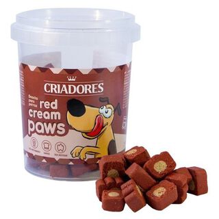 Criadores Biscoitos Red Cream Paws para cães