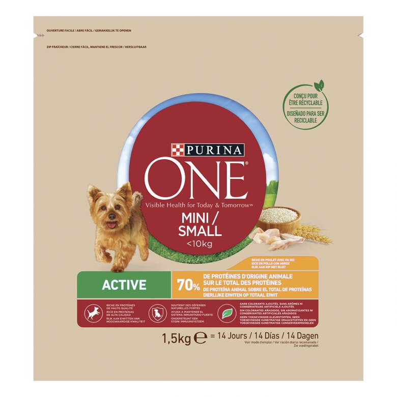 Purina One Mini Active Frango ração para cães, , large image number null