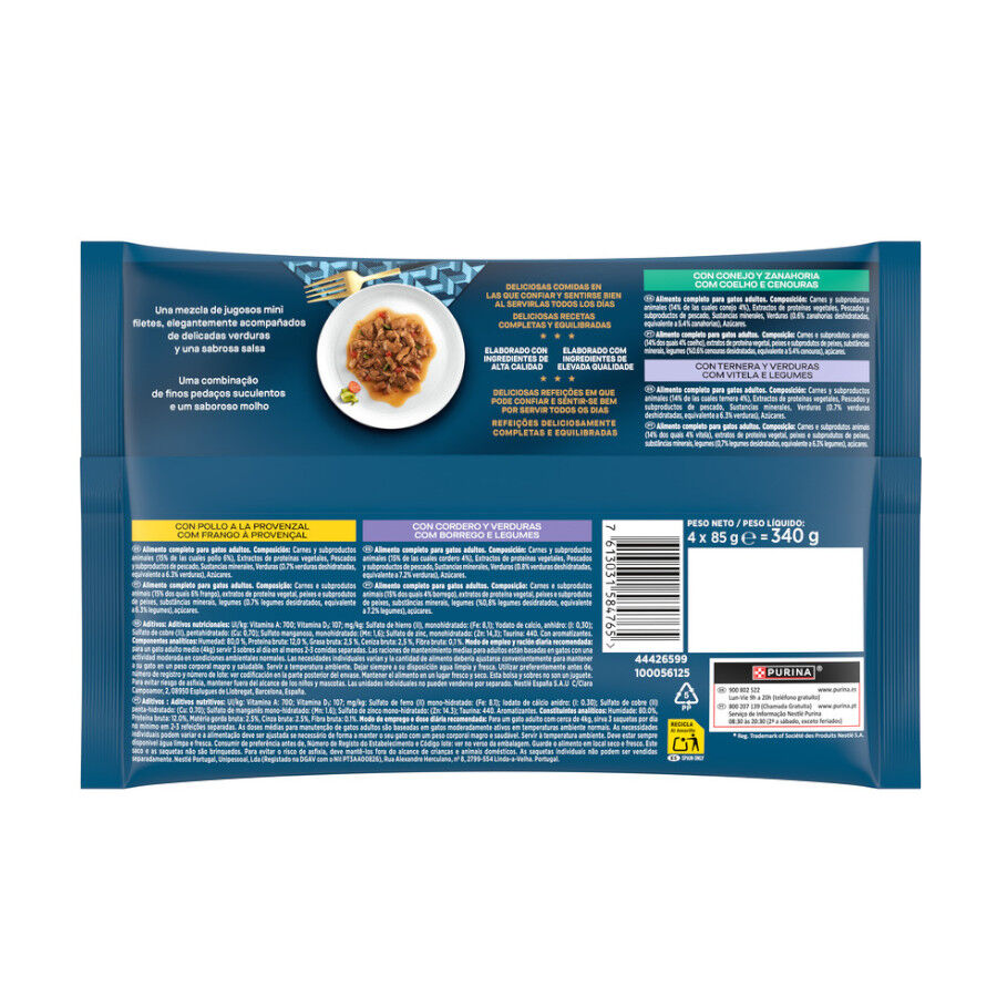4 saquetas x 85 g Gourmet Perle Filetes de Carne com Legumes em molho saquetas para gatos &ndash; Multipack 4, , large Imagem n&uacute;mero 5