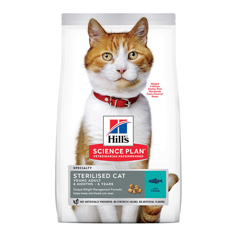 Hill's Science Plan Young Adult Sterilised Atum ração para gatos, , large image number null