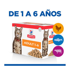 Hill's Science Plan Adult Frango, Peixe Azul e Carne em Molho para Gatos