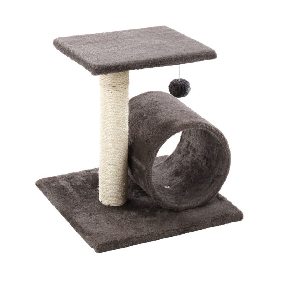 TK-Pet Toulouse Rascador com T&uacute;nel Cinzento para Gatos, , large Imagem n&uacute;mero 1