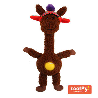 Tootoy! Comfort Long Neck Alpaca peluche com bola para cães