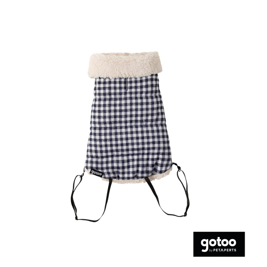 Gotoo Casaco Azul com Padr&atilde;o Vichy para c&atilde;es, , large Imagem n&uacute;mero 2