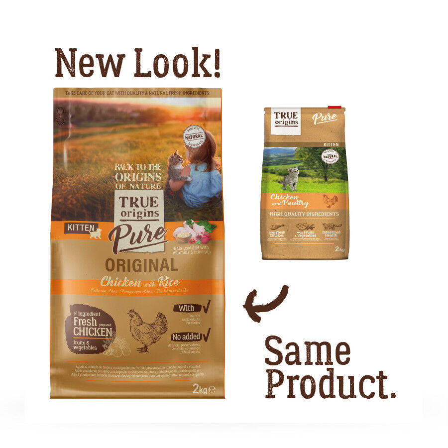 2 kg True Origins Pure Kitten Poultry Frango ra&ccedil;&atilde;o para gatos, , large Imagem n&uacute;mero 2