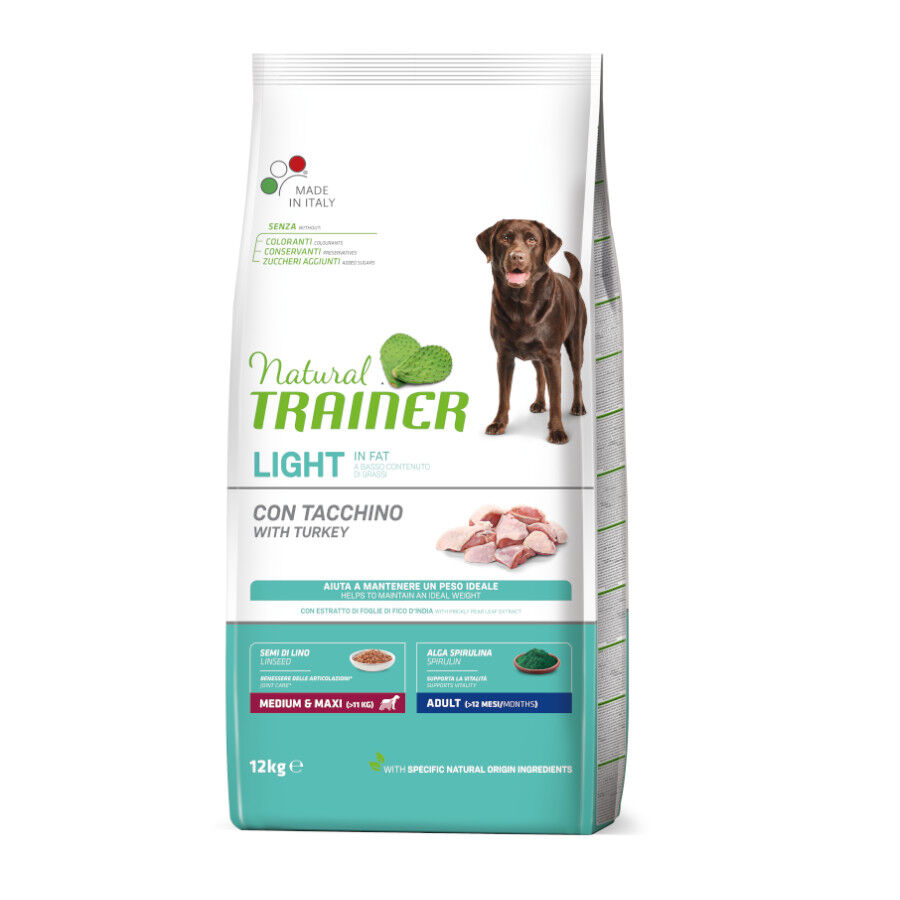 12 kg Natural Trainer Adult Light in Fat Medium & Maxi Ra&ccedil;&atilde;o de peru para c&atilde;es, , large Imagem n&uacute;mero 2