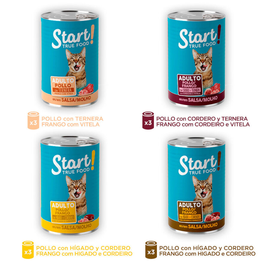12 latas x 400 g Start Multipack de Carne em Molho para gatos, , large Imagem n&uacute;mero 3