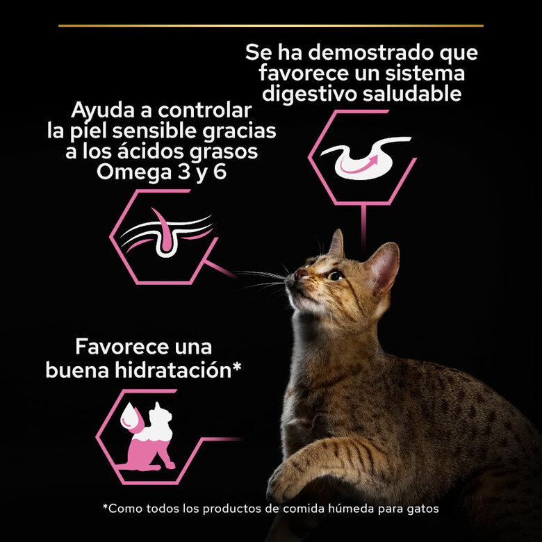 10 saquetas x 85 g Pro Plan Adult Delicate Digestion Peru e Peixe do Oceano em Molho saquetas para gatos - Multipack,  Imagem número 3 10 saquetas x 85 g Pro Plan Adult Delicate Digestion Peru e Peixe do Oceano em Molho saquetas para gatos - Multipack, , large Imagem número 3