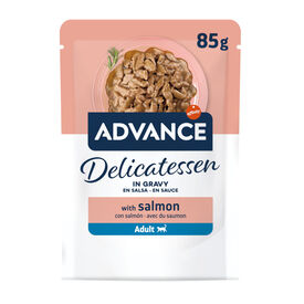Advance Delicatessen Comida h&uacute;mida de salm&atilde;o em saqueta para gatos