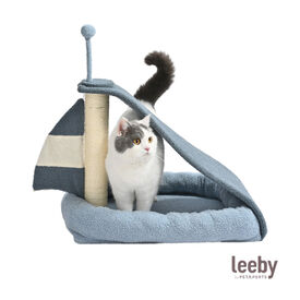 Leeby Koko arranhador com cama e brinquedo para gatos