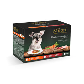 Milord Receita Mediterrânea em molho terrinas para cães - Multipack