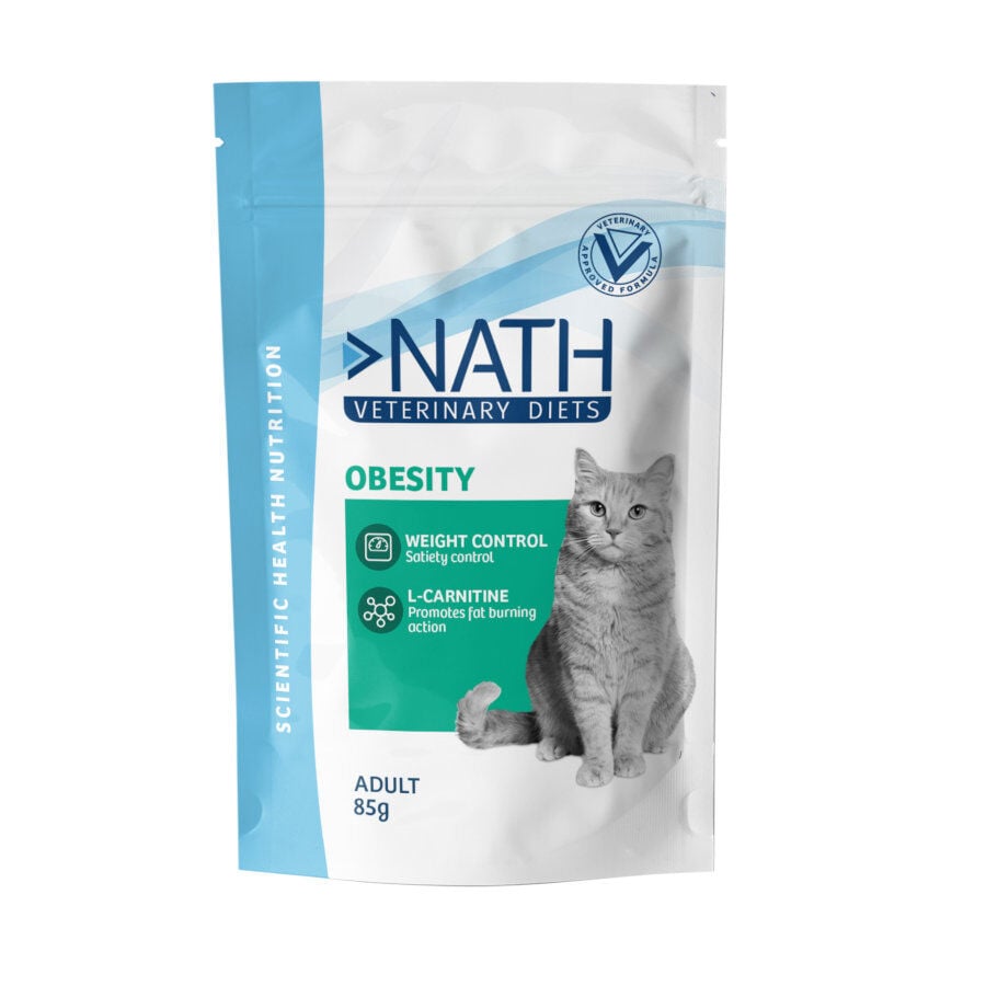 48 saquetas x 85 g Nath Veterinary Diets Obesity para gatos Pack poupan&ccedil;a!, , large Imagem n&uacute;mero 1
