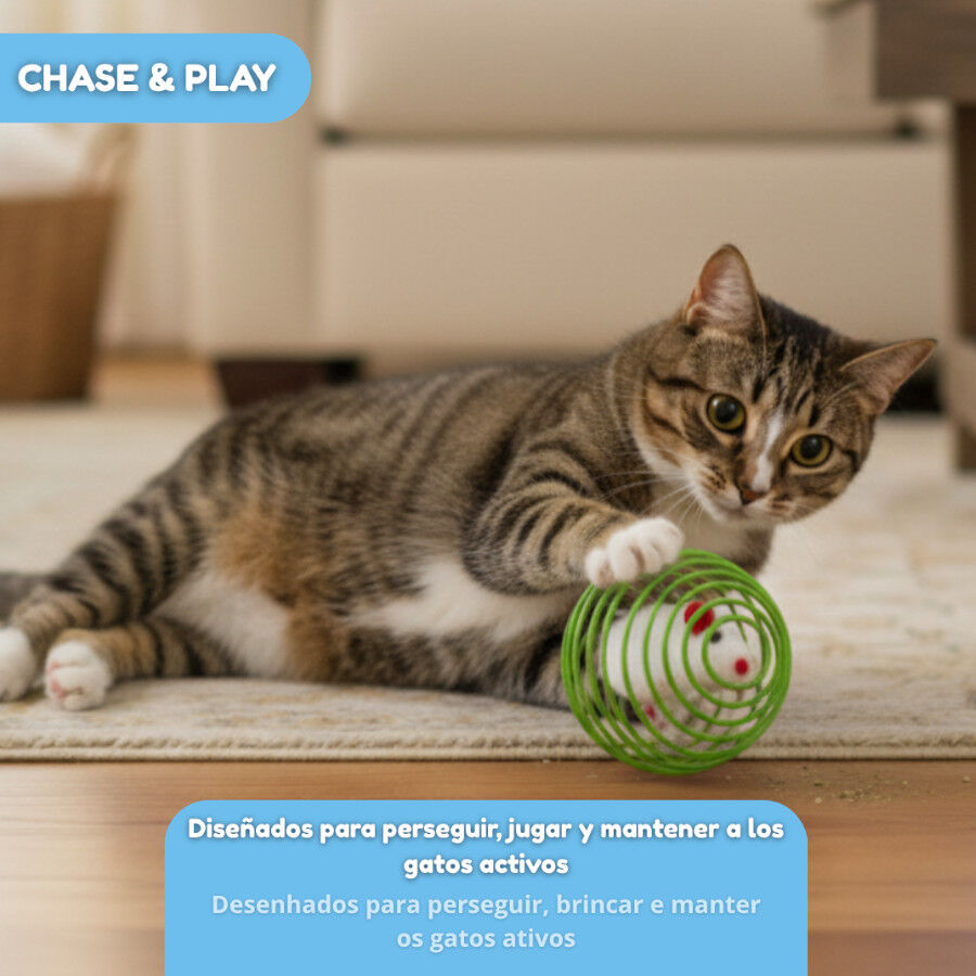 Tootoy! Chase & Play Bola interativa com rato para gatos, , large Imagem n&uacute;mero 6