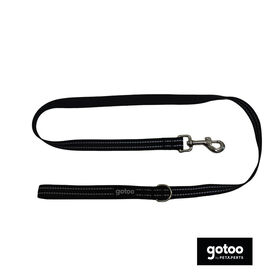 Gotoo Trela de nylon reflexiva preta para cães