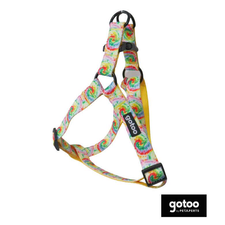 Gotoo Peitoral estampado tie-dye amarelo para cão,  Imagem número 2 Gotoo Peitoral estampado tie-dye amarelo para cão, , large Imagem número 2
