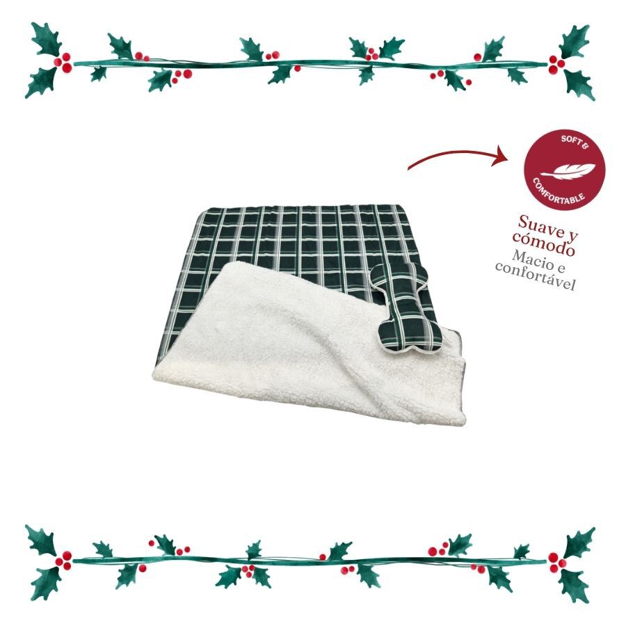 Wonder Christmas Conjunto de manta e almofada em forma de osso para c&atilde;es, , large Imagem n&uacute;mero 3