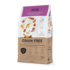 Natura Diet Mini Grain Free Ra&ccedil;&atilde;o de Pato e Batata-doce para c&atilde;es