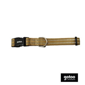 Gotoo Coleira refletora de nylon bege para cães