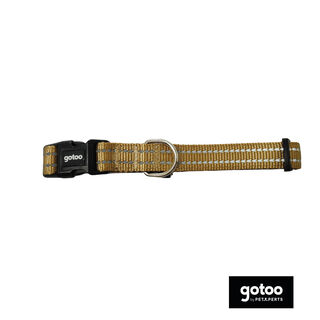 Gotoo Coleira refletora de nylon bege para cães