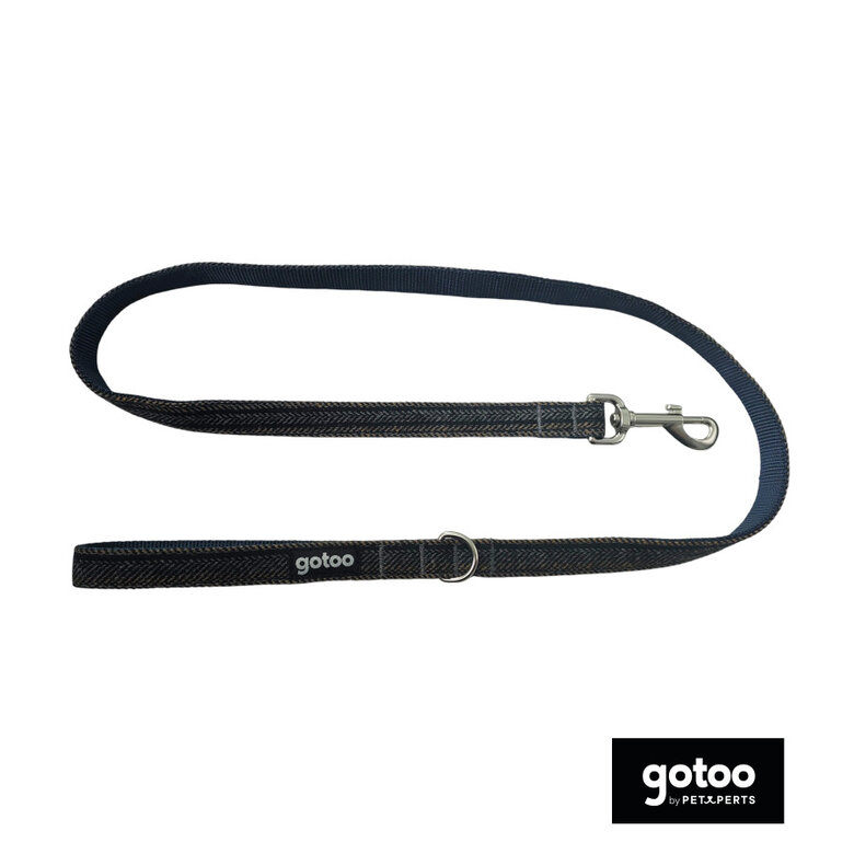 Gotoo Trela estampada tweed azul para cães,  Imagem número 2 Gotoo Trela estampada tweed azul para cães, , large Imagem número 2