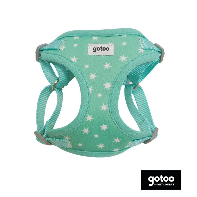 Gotoo Peitoral estampado estrelas verde menta para cães,  Imagem número 2 Gotoo Peitoral estampado estrelas verde menta para cães, , large Imagem número 2