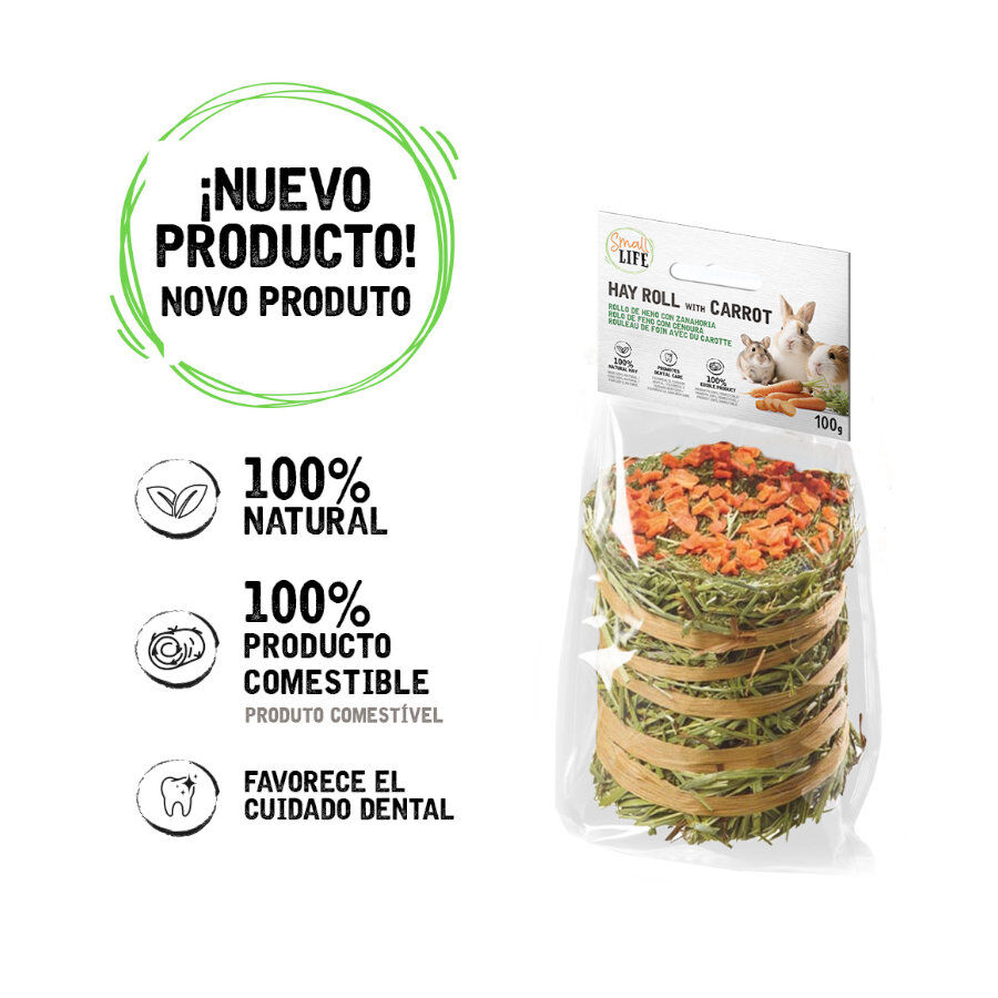 100 g Small Life Rolo de Feno com Cenoura Snack para roedores e coelhos, , large Imagem n&uacute;mero 2