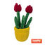 Tootoy! Comfort Red Tulip Plant Cuddler peluche com som para cães, , large Indicador imagem número 1