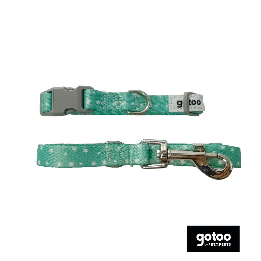 Gotoo Set de Coleira e Trela estampada verde para c&atilde;es, , large Imagem n&uacute;mero 2