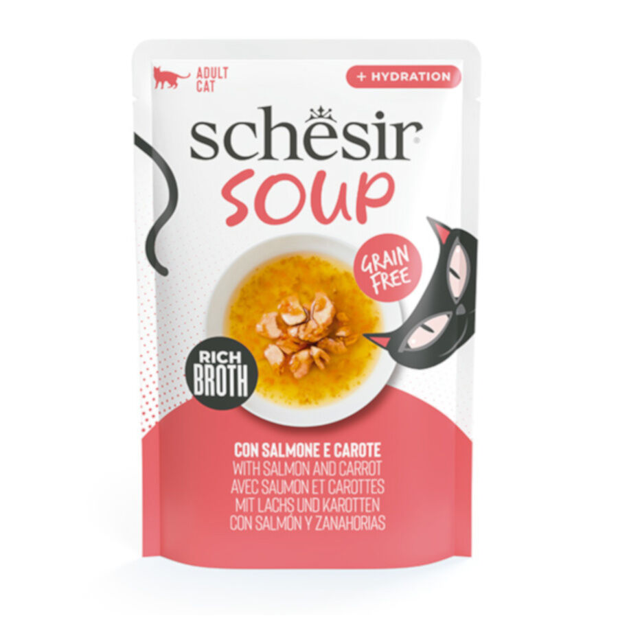 40 g Schesir Salm&atilde;o Rosa em Sach&ecirc; de Sopa para Gatos, , large Imagem n&uacute;mero 1