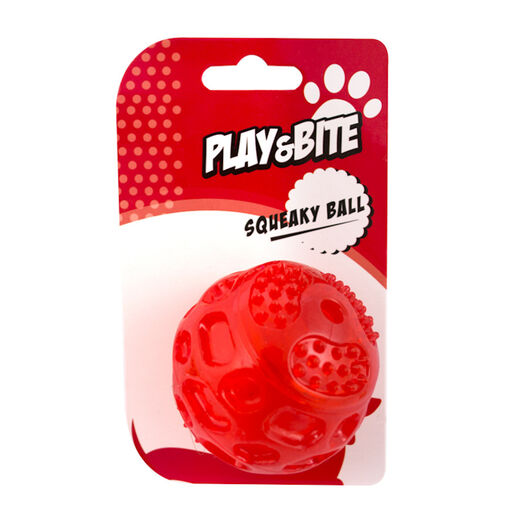 Play&Bite Bola Vermelha de plástico com som para cães, , large image number null