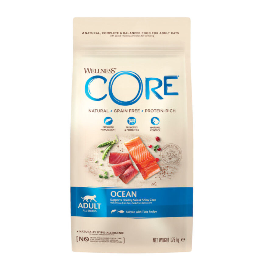 4 kg Wellness Core Adult Ocean Salm&atilde;o e Atum ra&ccedil;&atilde;o para gatos, , large Imagem n&uacute;mero 1
