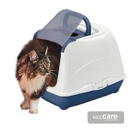 Nice Care Caixa de areia Mega Flip Large azul para gatos