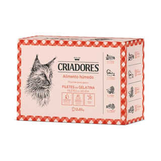 Criadores Carne e Peixe em Geleia saqueta para gatos