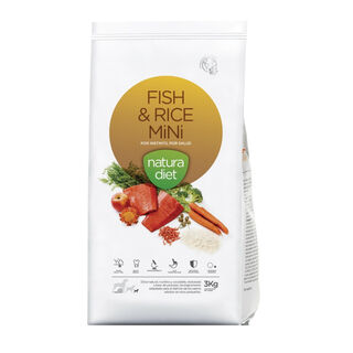 Natura Diet Mini peixe e arroz ração para cães