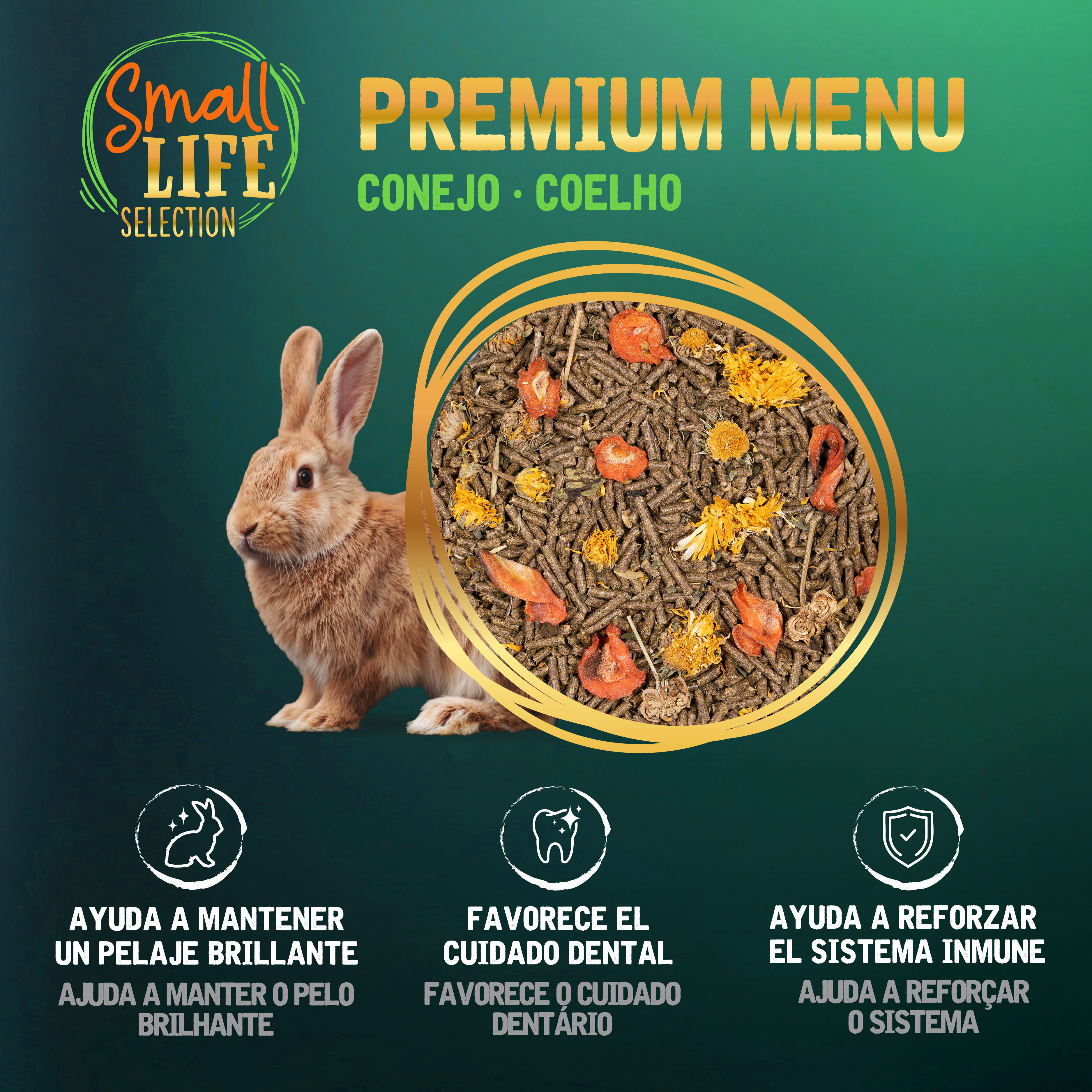 0.8 kg Small Life Premium Men&uacute; Comida para coelhos adultos, , large Imagem n&uacute;mero 3