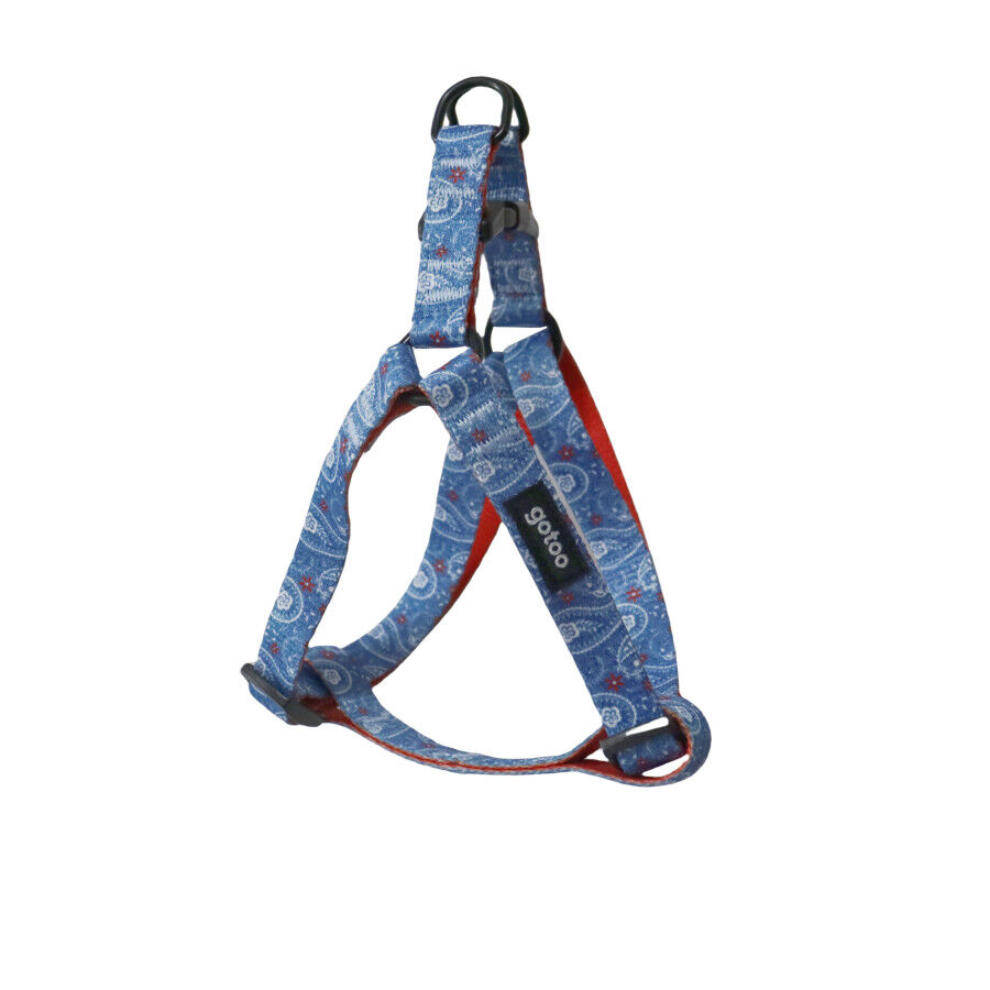 Gotoo Peitoral azul estampado caxemira para c&atilde;es, , large Imagem n&uacute;mero 1