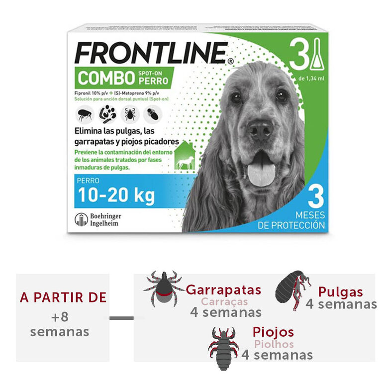 Frontline Combo Spot On Antiparasitário para cães 10 - 20 kg, , large image number null