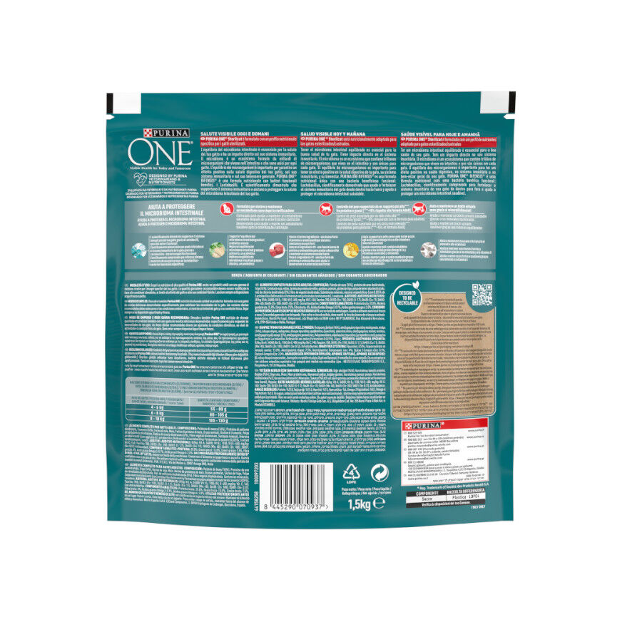 1.5 kg Purina One Adult Bifensis Esterilizado Vaca ra&ccedil;&atilde;o para gatos, , large Imagem n&uacute;mero 4