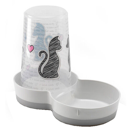 Flamingo Cats in Love dispensador de pienso gatos Imagem n&uacute;mero 1
