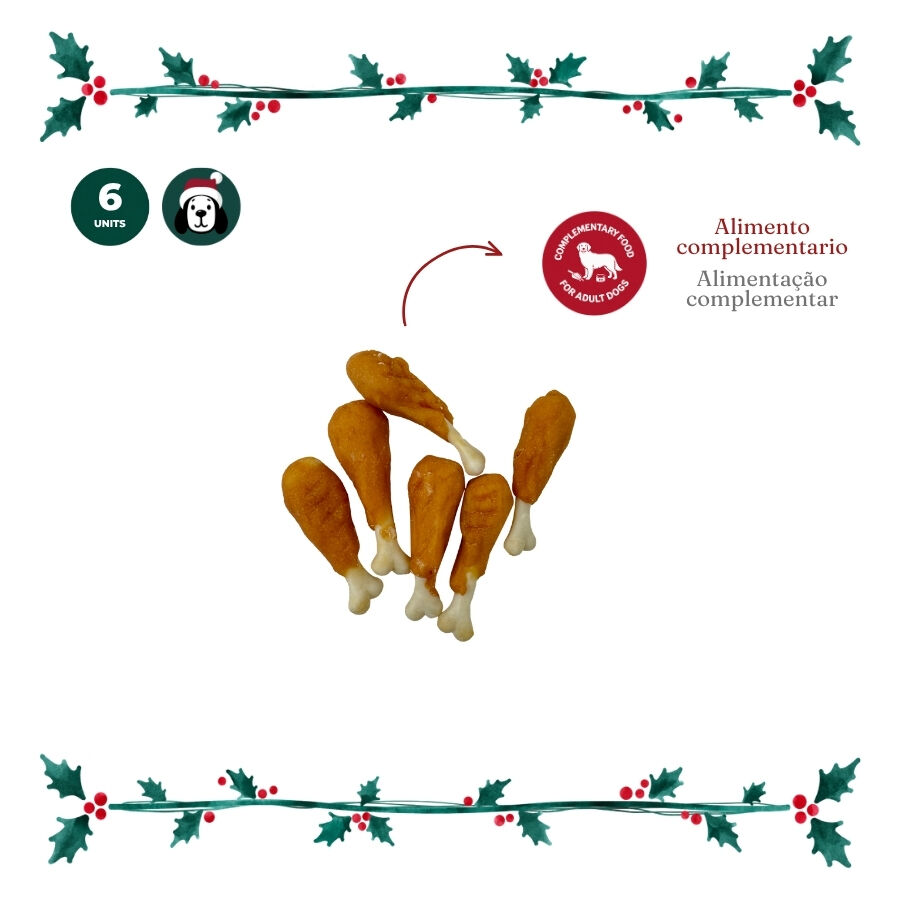 1 pack x 6 uns. Wonder Christmas Coxa de Frango Snacks para C&atilde;es, , large Imagem n&uacute;mero 3
